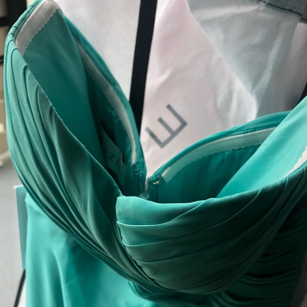 Azazie Turquoise Maxi Dress Size Small